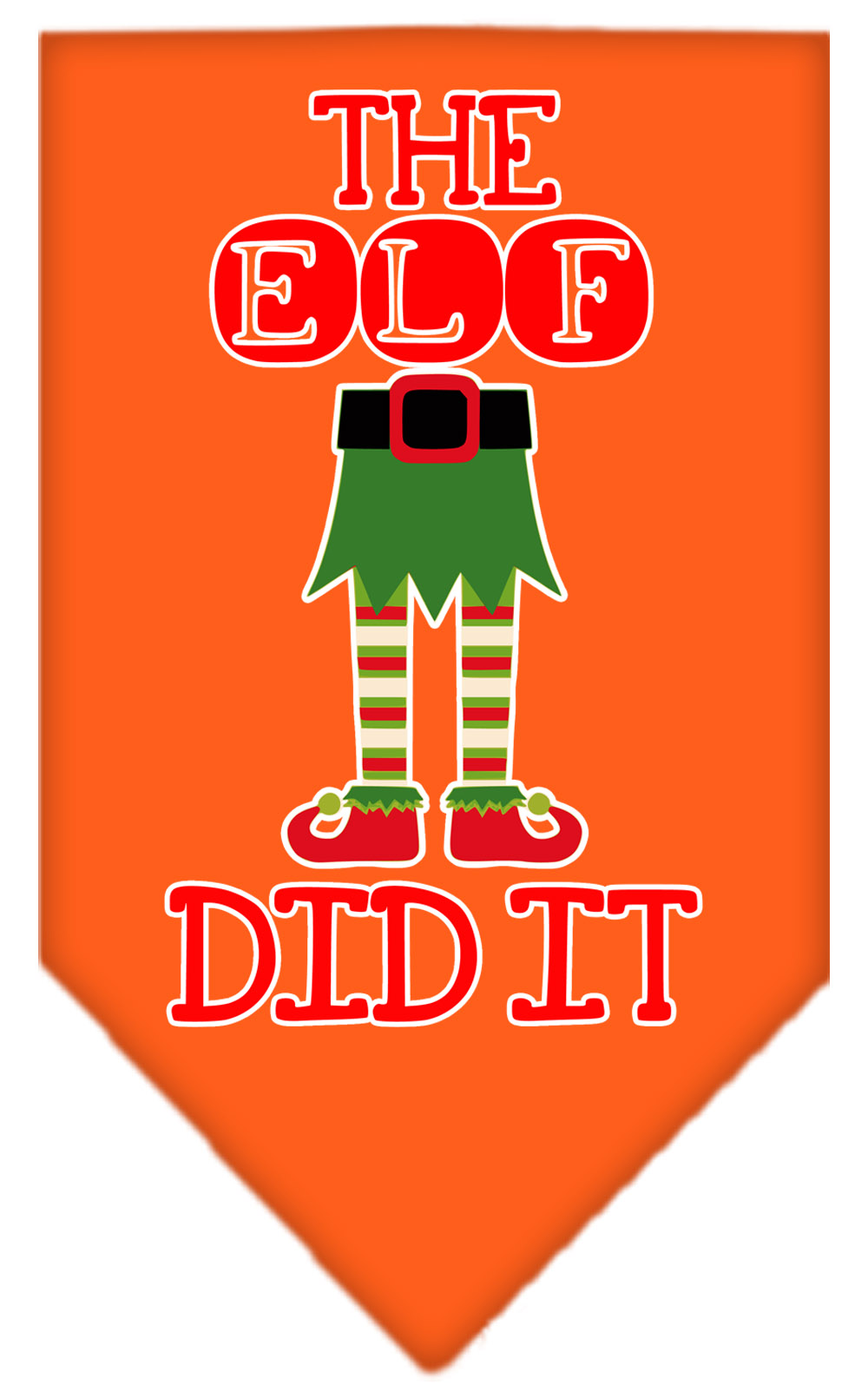 The Elf Did It Screen Print Bandana Orange Small